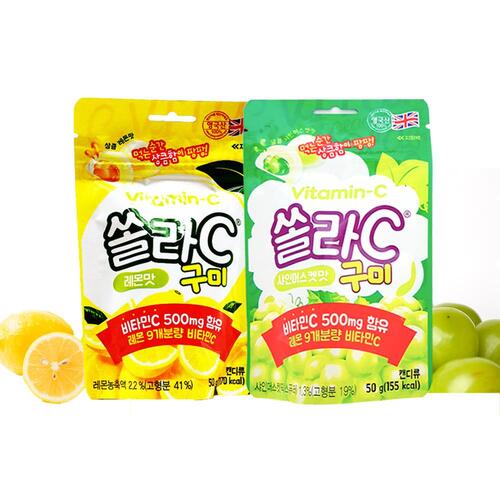 V 고려은단 쏠라C 구미 레몬 샤인머스켓 50g 쏠라씨 젤리 간식 비타민C