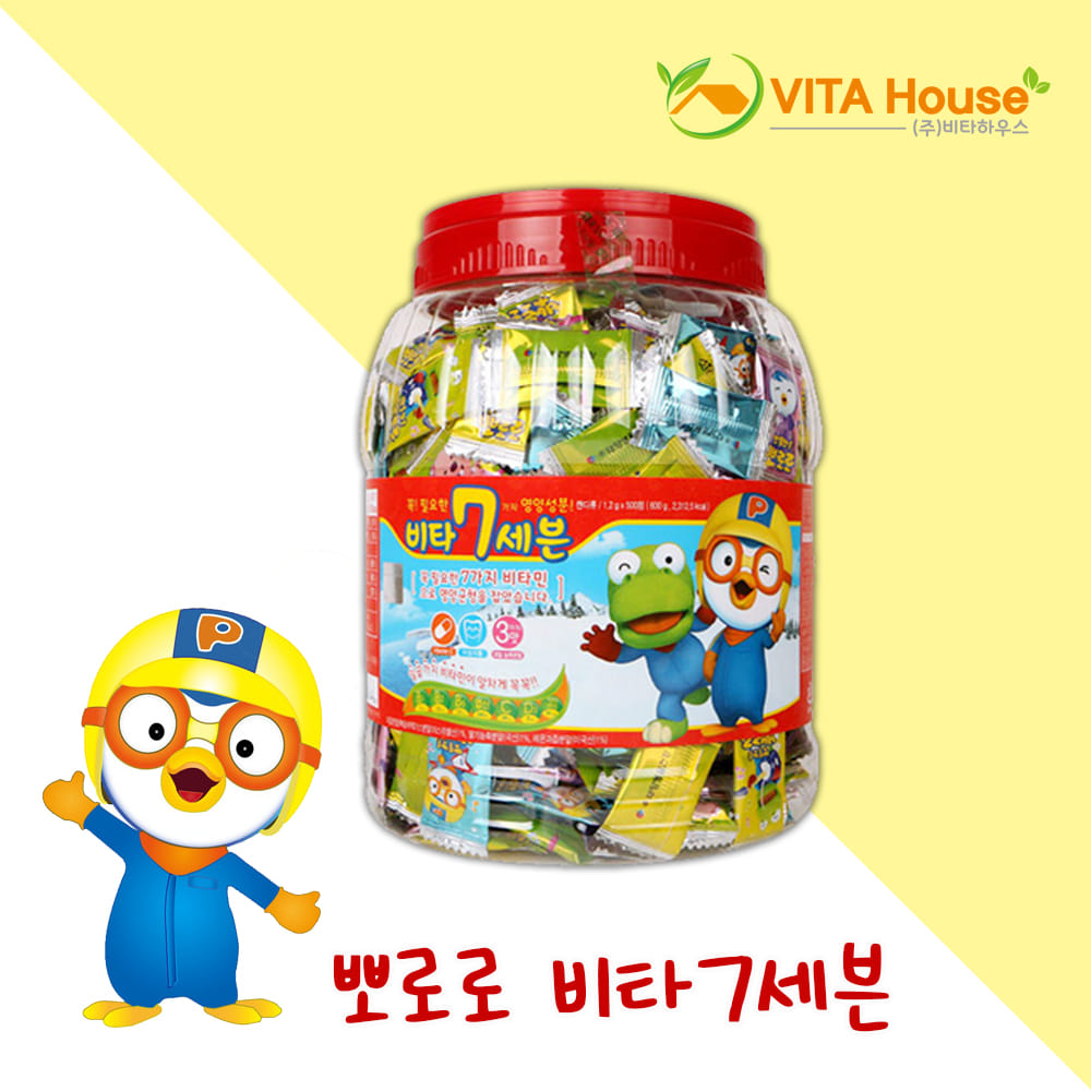 뽀로로 비타7 세븐 500정 어린이 영양 키즈 비타민 종합 V