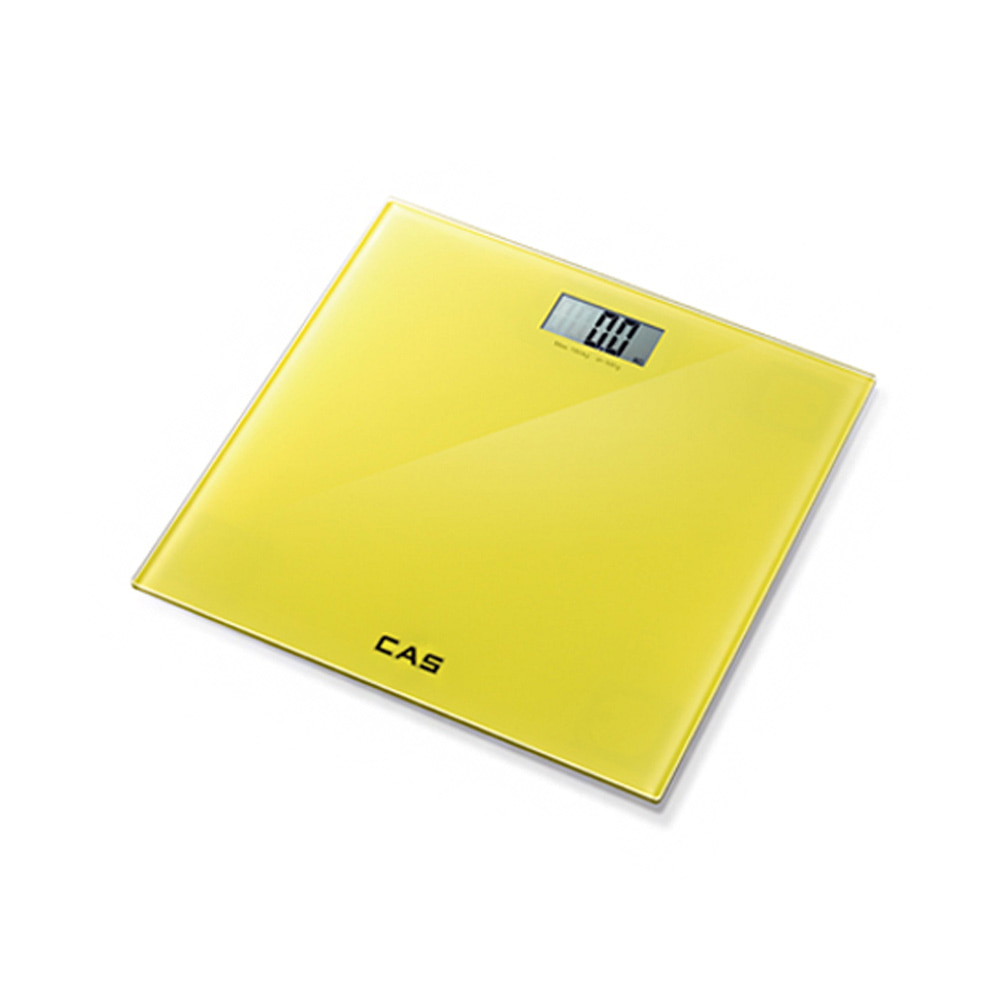 CAS 디지털 체중계 HE-70 옐로우 슬림형 가정용 저울 몸무게 측정 V