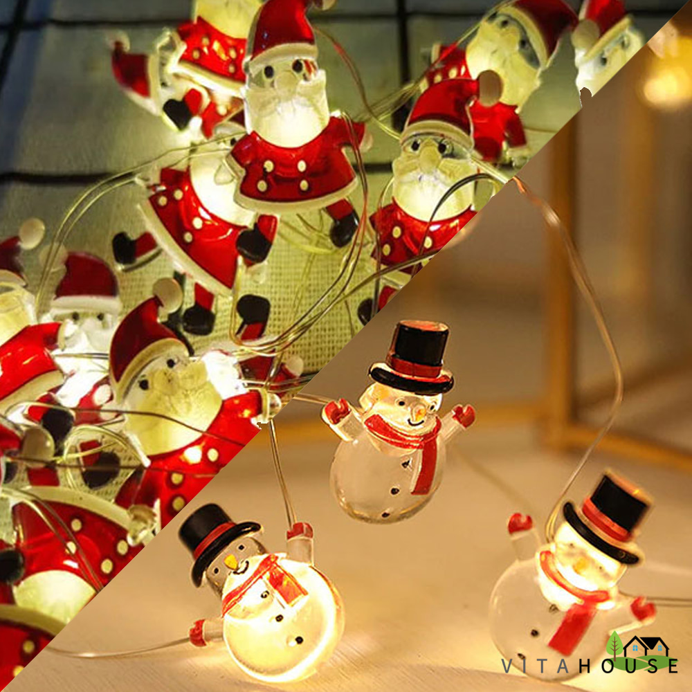 예스브랜드 크리스마스 LED줄조명 산타 눈사람 와이어 전구 가랜드 인테리어 집 카페 캠핑 차박 소품 장식 V