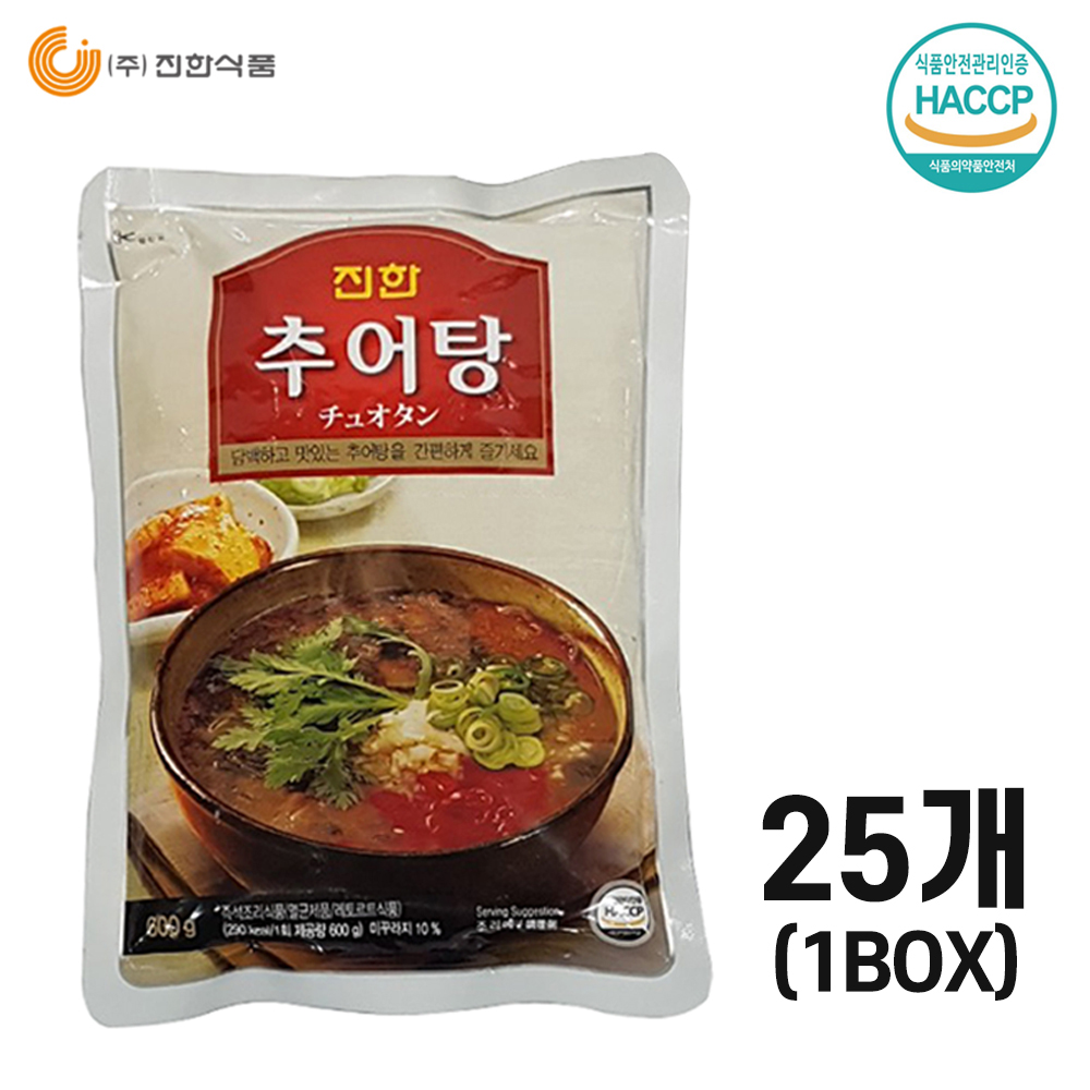 V 진한식품 추어탕 600g 1박스(25개입) / 즉석국 캠핑 자취 요리 간편식 조리식품