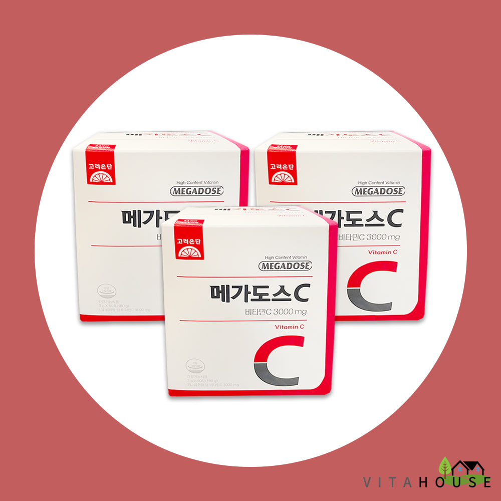 고려은단 메가도스C 비타민C 3000 3g x 60포 3박스 (6개월분) 분말스틱 식후 간편섭취 V