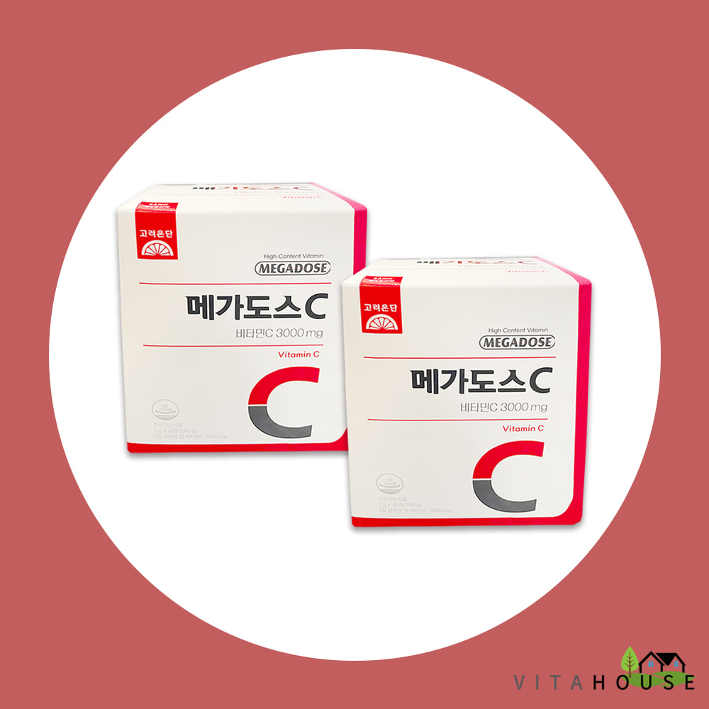 고려은단 메가도스C 비타민C 3000 3g x 60포 2개 (4개월분) 간편섭취 스틱형 V