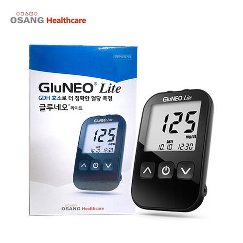 V 글루네오라이트 혈당계 당뇨 혈당 측정기 (혈당기계+채혈기+일회용랜싯+휴대용가방)