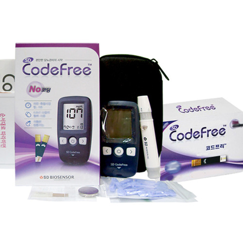 CF SD 코드프리 혈당계+시험지100매 (당뇨수첩+침100개) / 혈당측정기 당뇨스트립 당뇨용품