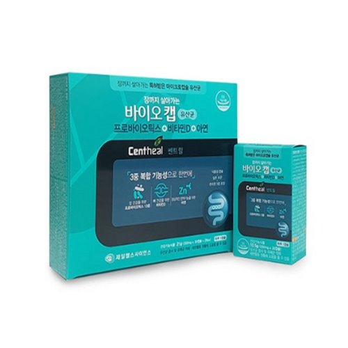 CF 쎈트힐 바이오캡 유산균 프로바이오틱스 350mgx30캡슐x2개 (2개월분) / 비타민D 아연