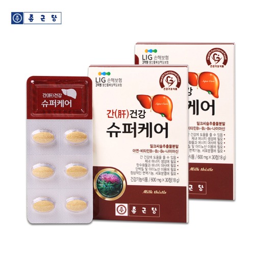 CF 종근당 간건강 슈퍼케어 600mgⅹ30정x2개 / 밀크씨슬 비타민 미네랄 아연