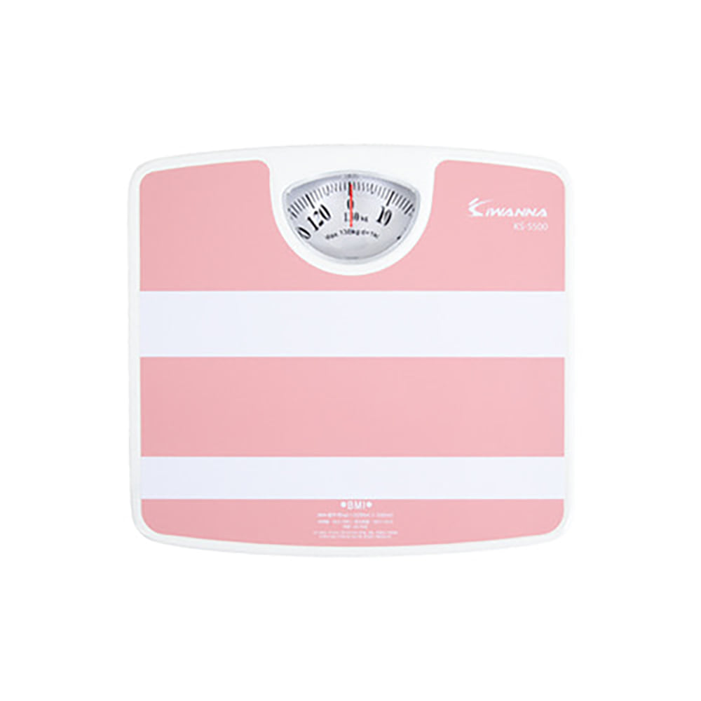 V 아이워너 기계식 체중계 KS-5500 핑크 아날로그 눈금 다이어트 몸매