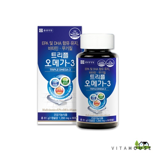 CF 종근당건강 트리플 오메가3 1350mgx60캡슐(2개월분) / 멀티비타민 미네랄 아연 엽산